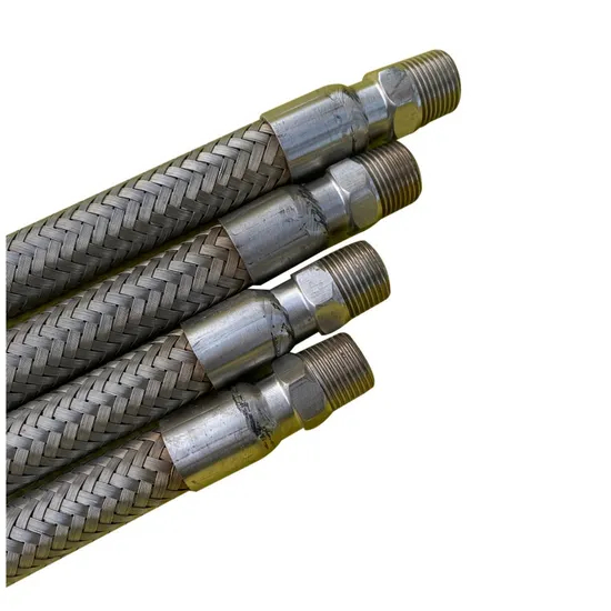SS304 316 Corrugated Stainless Steel Braided Flexible Metal 1/4-12" Customized Flexible Metal Hoses