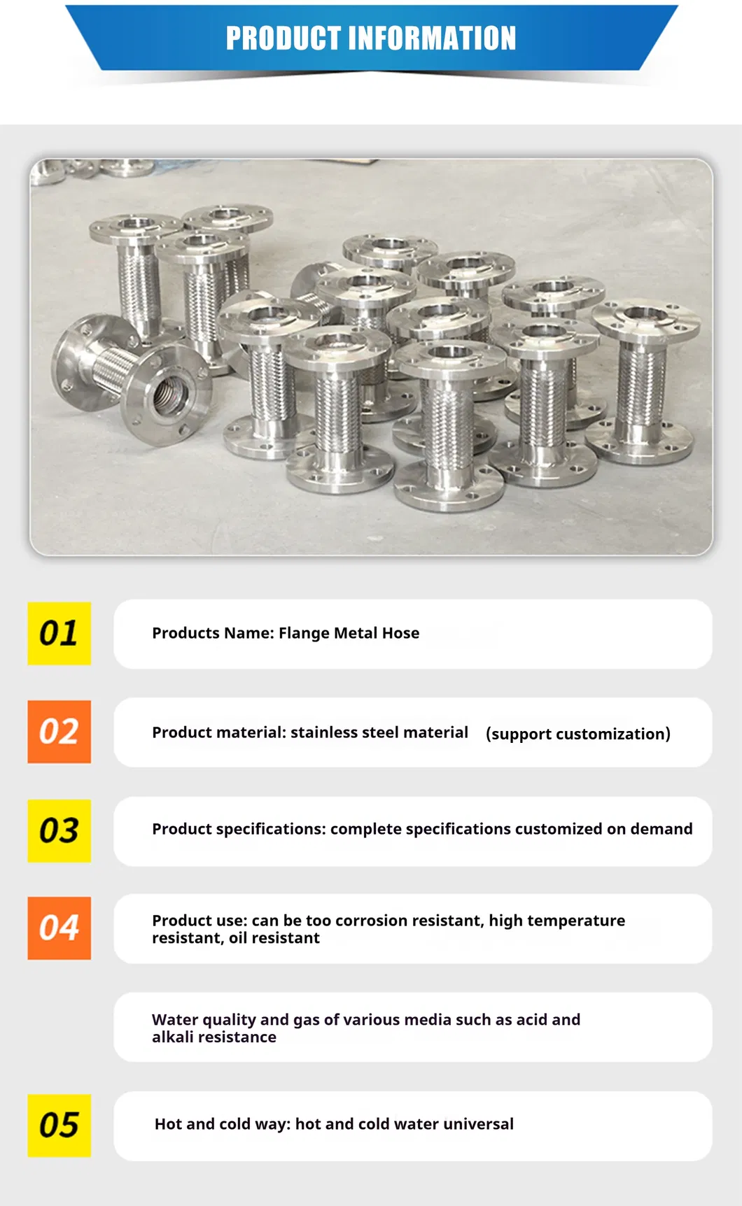 Stainless Steel Tube Joint Corrugated Paper Production Tube Paper Flexible Metal Hose