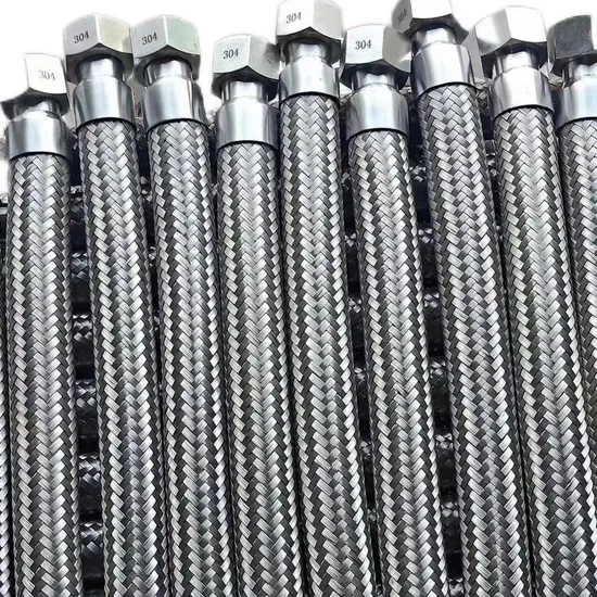 Pressure Resistant Braided Metal Flexible Tube PTFE Hose SS304 Stainless PTFE Braided Hose