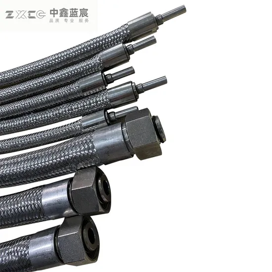 High Pressure Black Rubber Hydraulic Oil Pipe Hose Assembly NBR Material Steel Wire Reinforcement Moulding Processing Available
