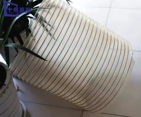 PU Flexible Hose Wire Polyurethane PU Air Ducting Pipe Dust Collection Hose PU Vacuum Hose 2 3 4 5 6 8 10 12 16inch