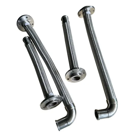 PTFE Lined Flexible Hose with Metal Mesh Cover Flange Connection