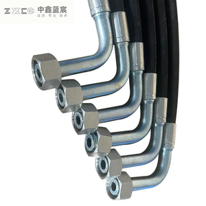 Customizable 1/4" 3/8" 1/2" 3/4" 1" 2" SAE 100r1/R2 High Pressure Hydraulic Hose with Connector Rubber Braided Hose Assembly