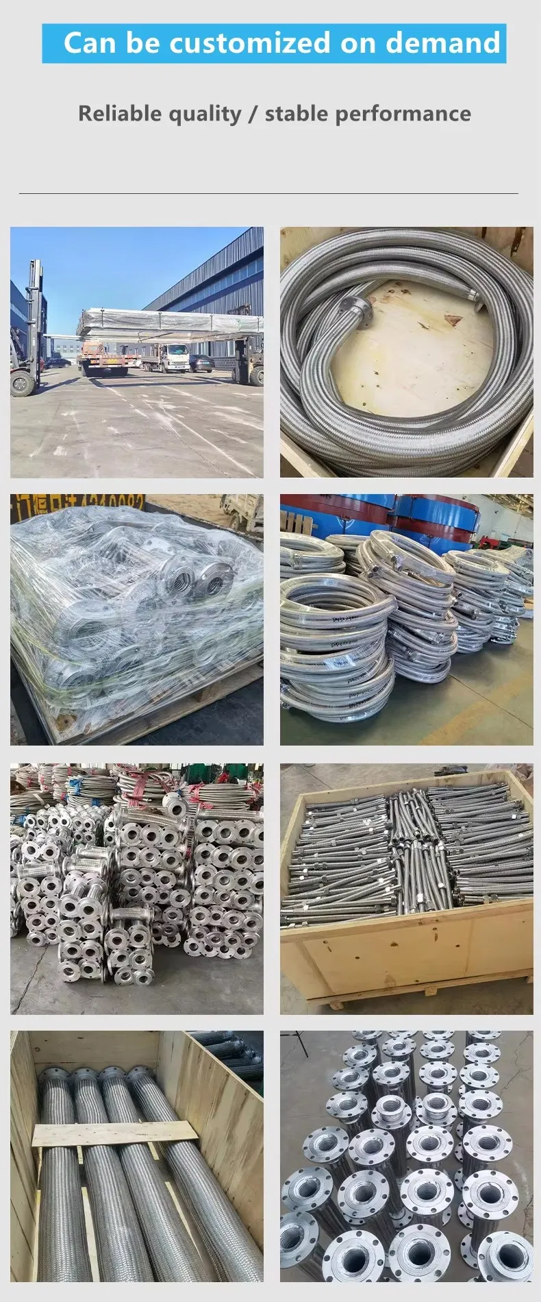 SS316 304 Stainless Steel Floating Flange Connections Flexible Metal Braided Hose