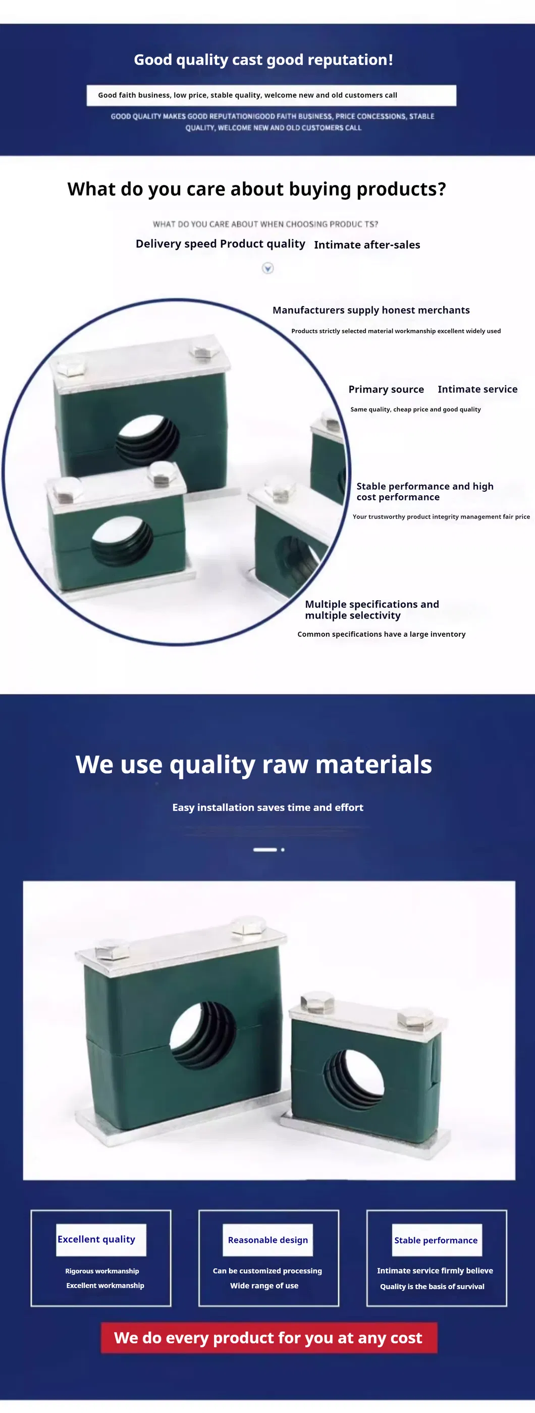 High Quality Best Price Factory Pipe Clamp Heavy Light Duty Plastic Clamp Hydraulic Tube Clamp