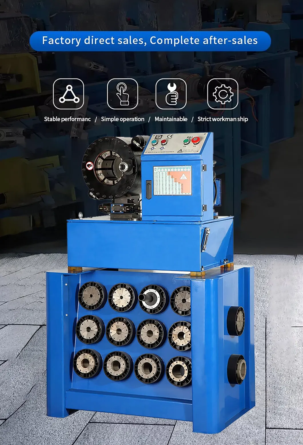 Portable High-Pressure Hydraulic Manual CNC Automatic 2 Inch Metal Fitting Rubber Pipe Crimper Used Pressing Punching Hose Crimping Machine Price