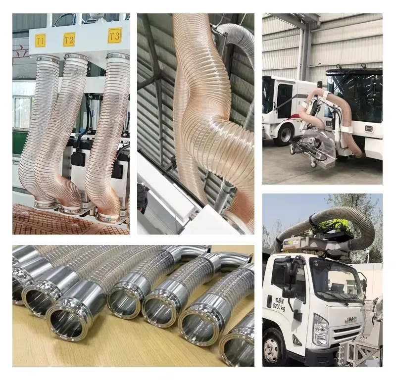 Flexible and Compressible Steel Wire PU Industrial Vacuum Hose