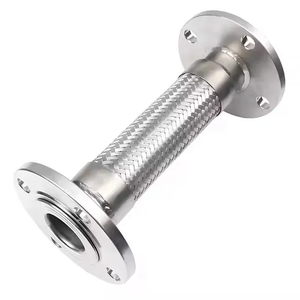Industrial 304 Stainless Steel Steam Metal Hose Flange Type Braided Mesh Soft Connection High Temperature Resistance Tube