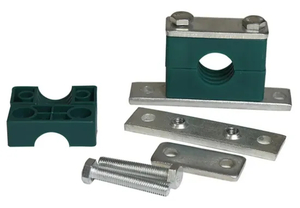 High Quality Heavy-Duty Left and Right Double Hole Pipe Clamps for Hydraulic Oil Steel Iron Cable Pipes