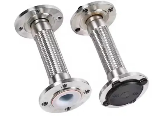 SS304 Flange Corrugated Air Condition Connection Stainless Steel Flanged Braided Mesh Metal Flexible Joint Hose for Sale