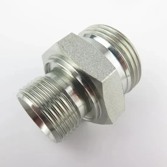 Hexagonal Carbon Steel Straight External Thread Jic37 Degrees to Nptf External Thread Hydraulic Transition Joint