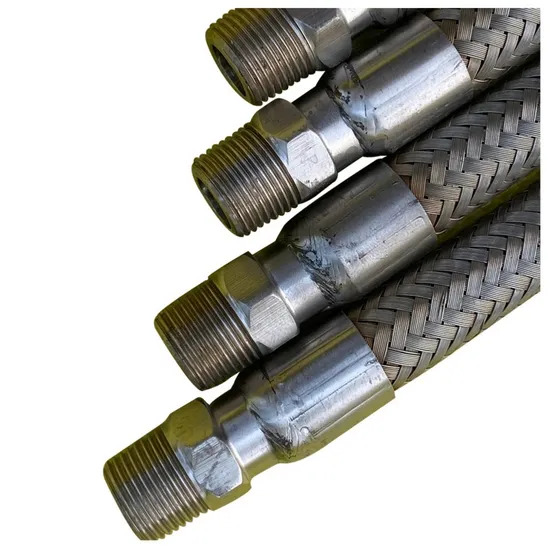 PTFE Lined Flexible Hose with Metal Mesh Cover Flange Connection
