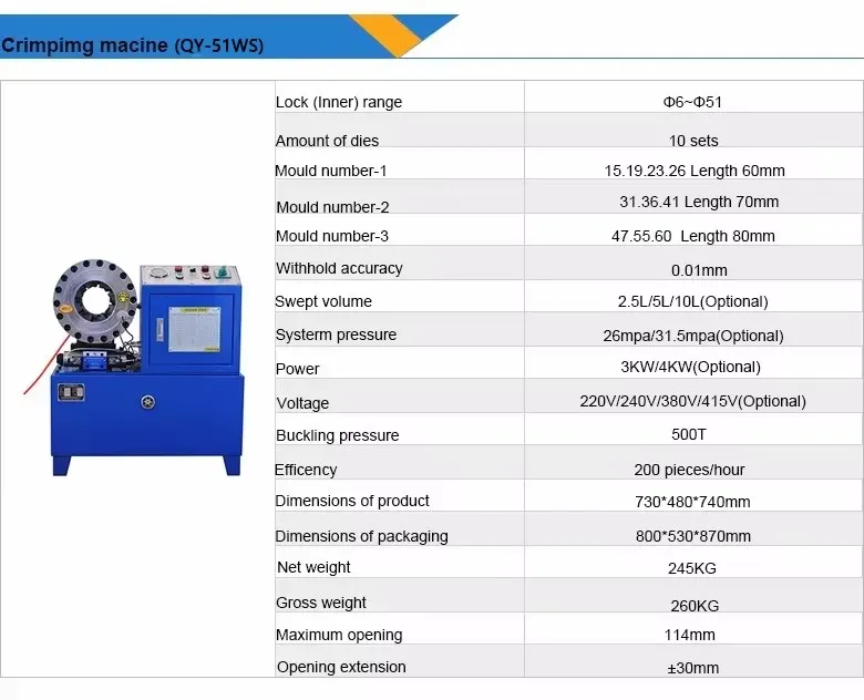 Portable High-Pressure Hydraulic Manual CNC Automatic 2 Inch Metal Fitting Rubber Pipe Crimper Used Pressing Punching Hose Crimping Machine Price