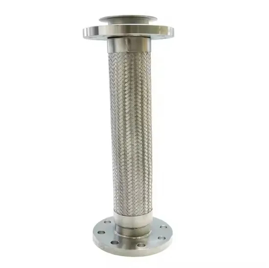 SS304 Flange Corrugated Air Condition Connection Stainless Steel Flanged Braided Mesh Metal Flexible Joint Hose for Sale